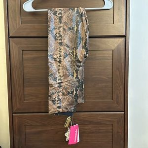 Commando snake brown print leather leggings